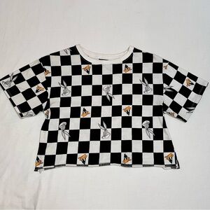 Bugs and Daffy Checkered Crop Tee